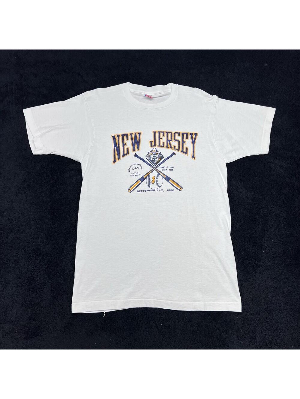 Vintage 1990 New Jersey 11th Annual National Softball Tournament Tee Sz Large